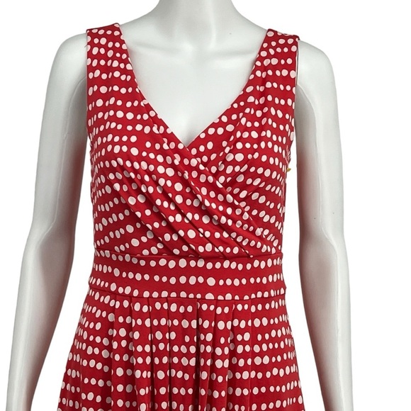 Lands End Women's Plus Fit and Flare Dress Crimson Dawn Dots NWOT Size XS - Picture 3 of 9